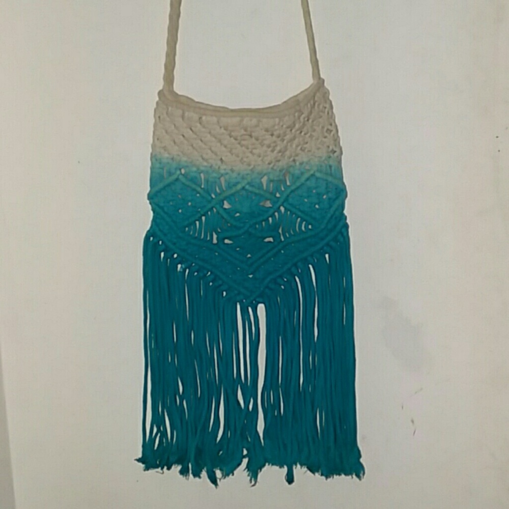 Blue and beige purse